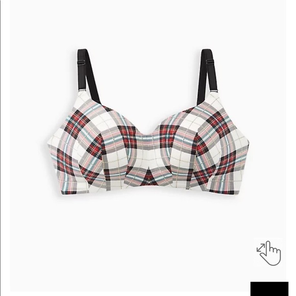 NWT Torrid Lightly Lined Wire Free Everyday Bra Microfiber Plaid - Picture 4 of 5